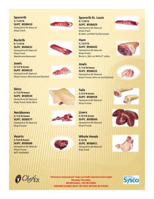 Meat Suppliers - Sysco