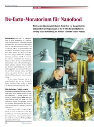De-facto-Moratorium für Nanofood - Die Innovationsgesellschaft