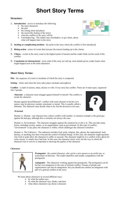 short story terms