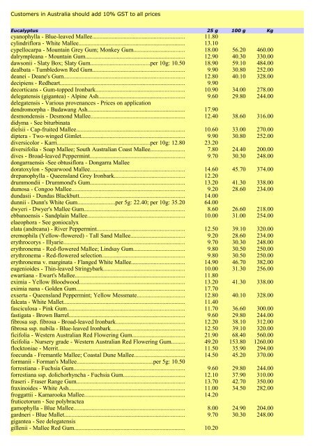 Ausseed Catalogue 2010 - Australian Seed Company