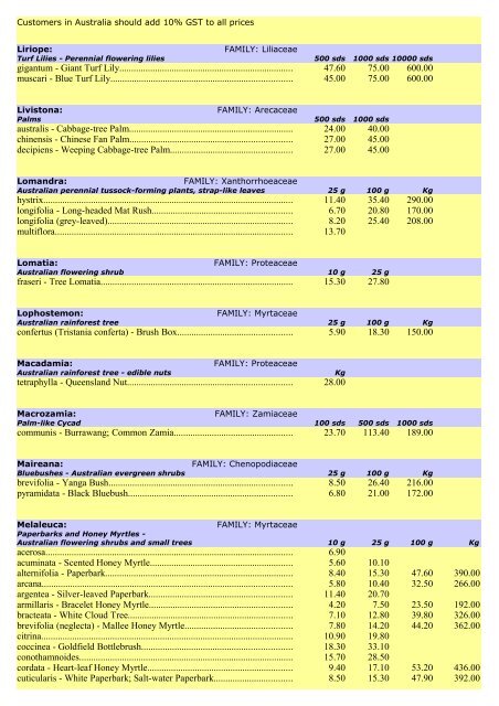 Ausseed Catalogue 2010 - Australian Seed Company