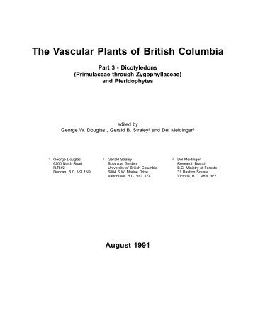 The Vascular Plants of British Columbia - Ministry of Forests