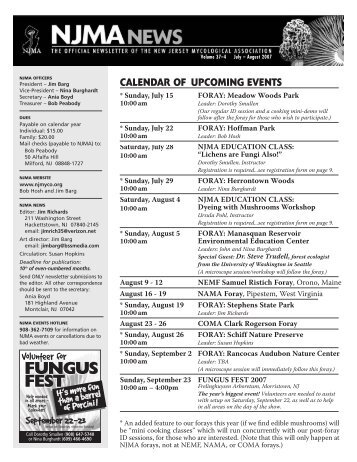 FUNGUS FEST FUNGUS FEST - New Jersey Mycological Association