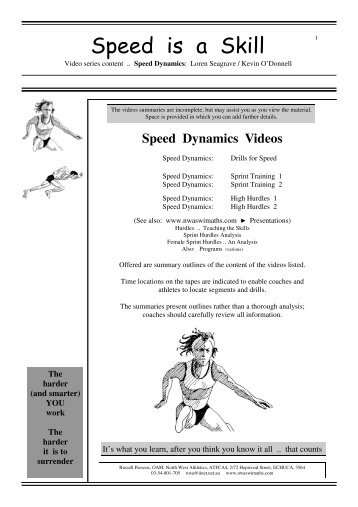 Speed Dynamics - North West Athletics