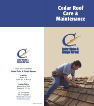 Cedar Roof Care & Maintenance - Cedar Shake and Shingle Bureau