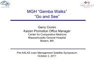 MGH “Gemba Walks” “Go And See” - Virtual Vivarium