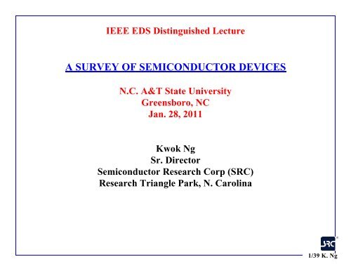 A SURVEY OF SEMICONDUCTOR DEVICES