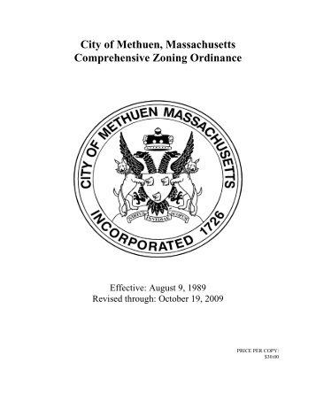 City of Methuen Comprehensive Zoning Ordinance