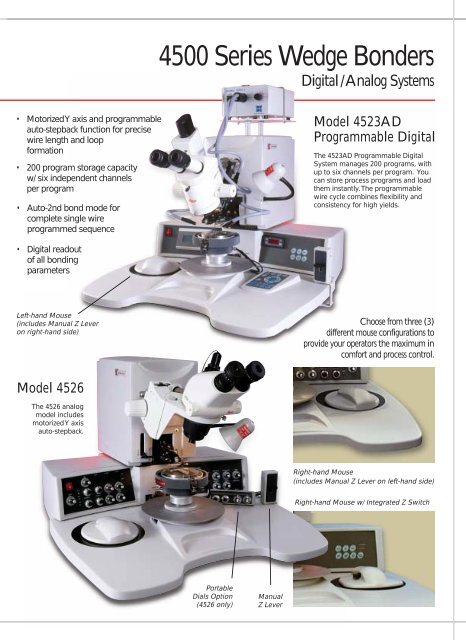 K&S 4526 Wedge Bonder Datasheet 156kB - Inseto UK