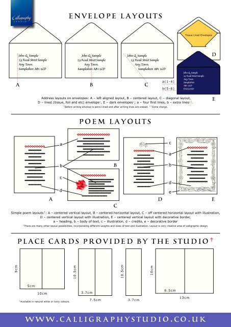 sample booklet pdf - Calligraphy Studio