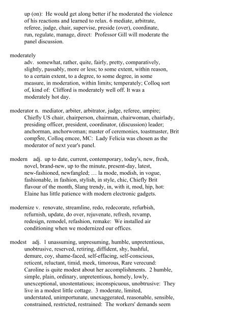 The Oxford Thesaurus An A-Z Dictionary of Synonyms INTRO ...