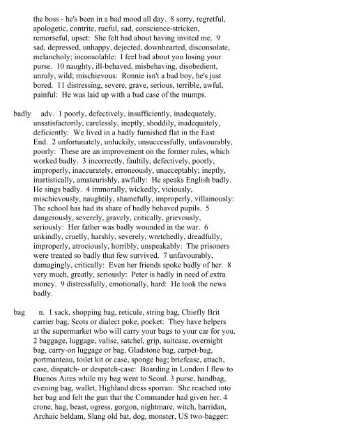 The Oxford Thesaurus An A-Z Dictionary of Synonyms INTRO ...