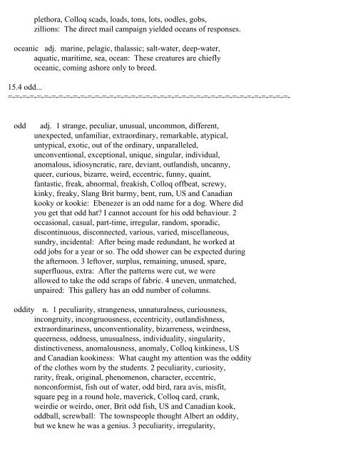 The Oxford Thesaurus An A-Z Dictionary of Synonyms INTRO ...