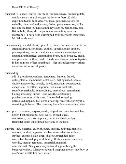 The Oxford Thesaurus An A-Z Dictionary of Synonyms INTRO ...