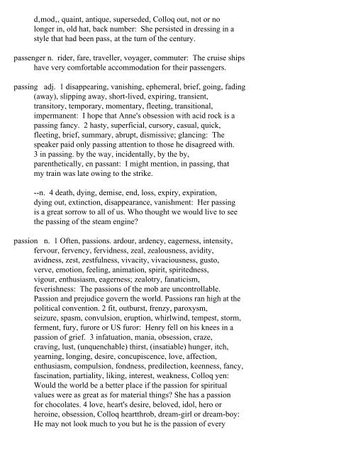 The Oxford Thesaurus An A-Z Dictionary of Synonyms INTRO ...