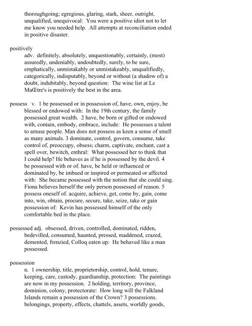 The Oxford Thesaurus An A-Z Dictionary of Synonyms INTRO ...