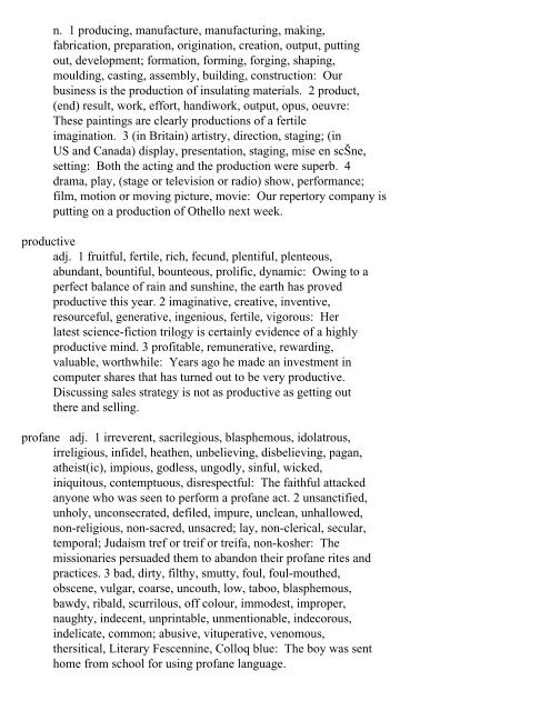 The Oxford Thesaurus An A-Z Dictionary of Synonyms INTRO ...