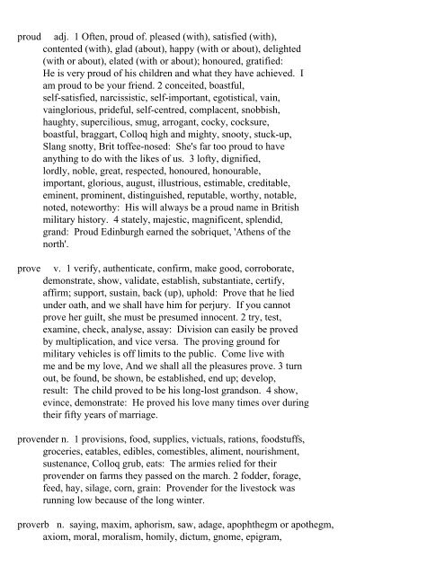 The Oxford Thesaurus An A-Z Dictionary of Synonyms INTRO ...