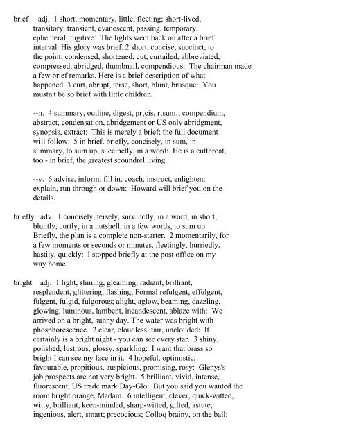 The Oxford Thesaurus An A-Z Dictionary of Synonyms INTRO ...