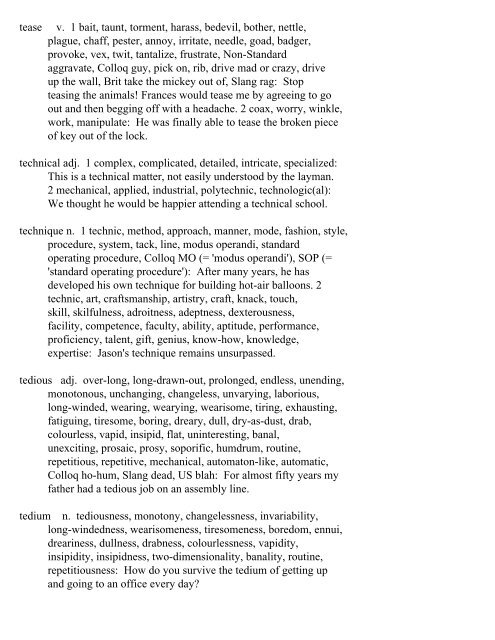 The Oxford Thesaurus An A-Z Dictionary of Synonyms INTRO ...