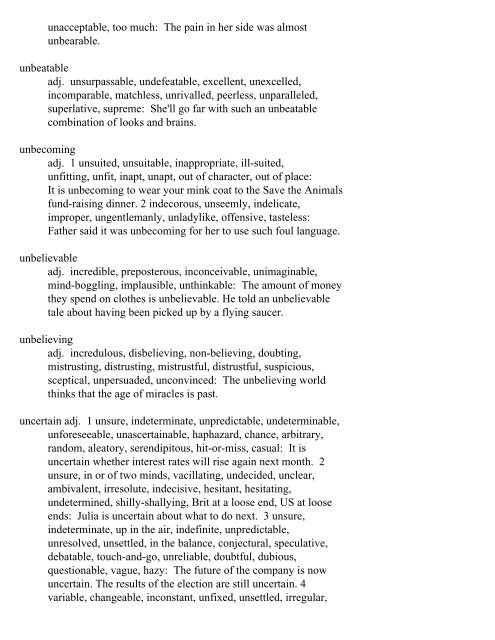 The Oxford Thesaurus An A-Z Dictionary of Synonyms INTRO ...