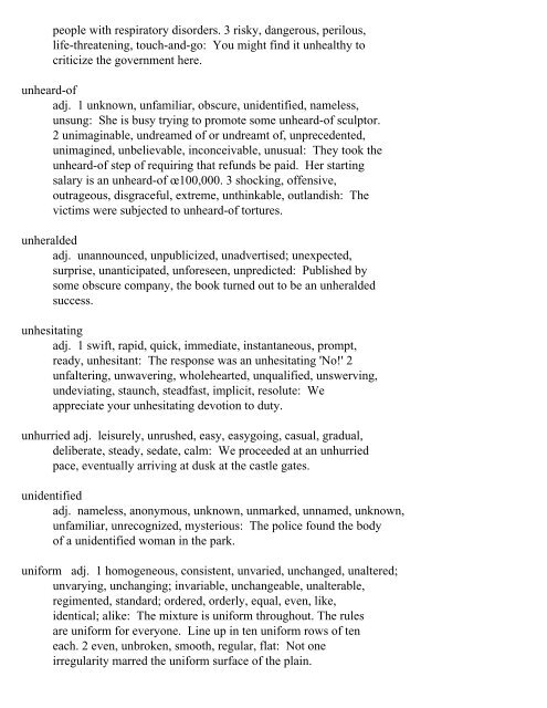 The Oxford Thesaurus An A-Z Dictionary of Synonyms INTRO ...