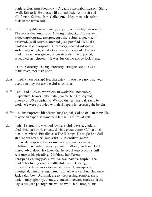 The Oxford Thesaurus An A-Z Dictionary of Synonyms INTRO ...