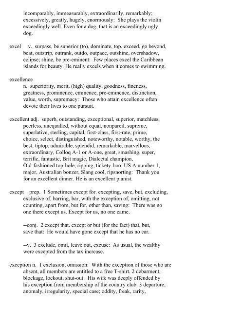 The Oxford Thesaurus An A-Z Dictionary of Synonyms INTRO ...