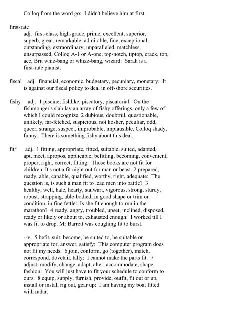 The Oxford Thesaurus An A-Z Dictionary of Synonyms INTRO ...