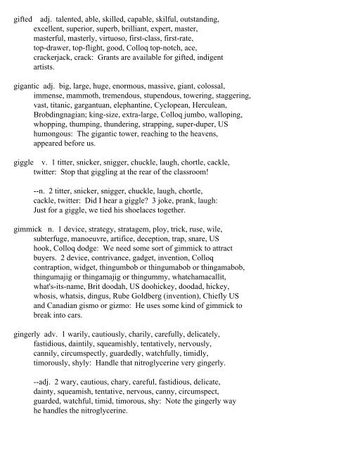 The Oxford Thesaurus An A-Z Dictionary of Synonyms INTRO ...