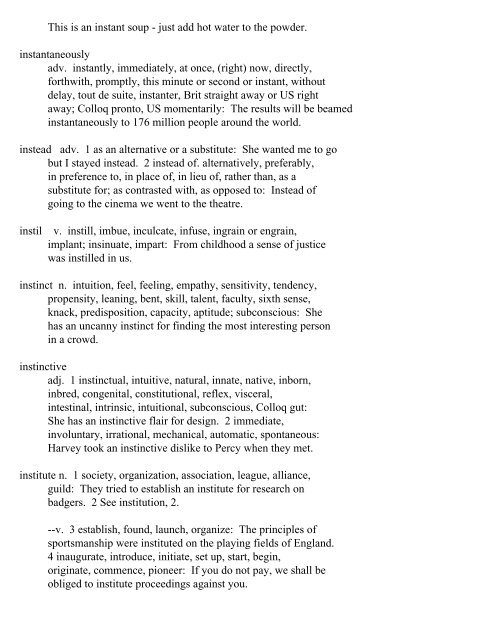 The Oxford Thesaurus An A-Z Dictionary of Synonyms INTRO ...