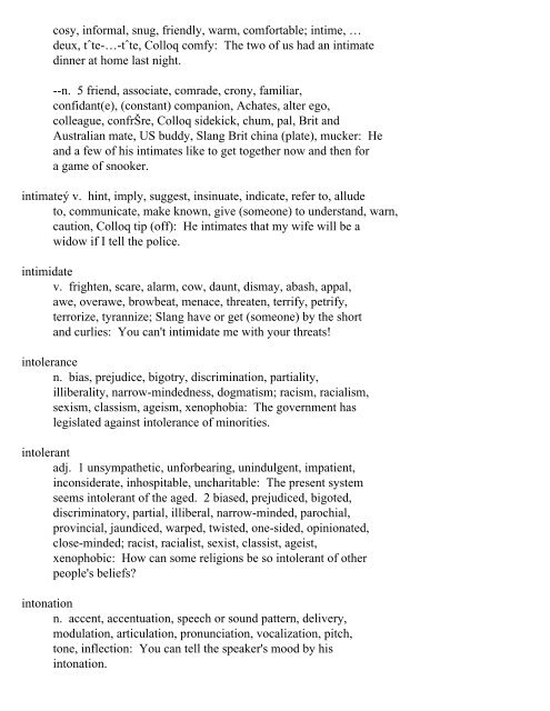 The Oxford Thesaurus An A-Z Dictionary of Synonyms INTRO ...