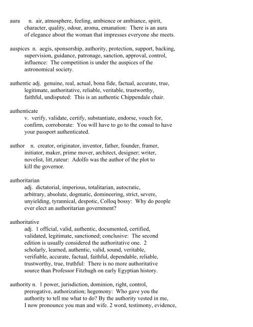 The Oxford Thesaurus An A-Z Dictionary of Synonyms INTRO ...