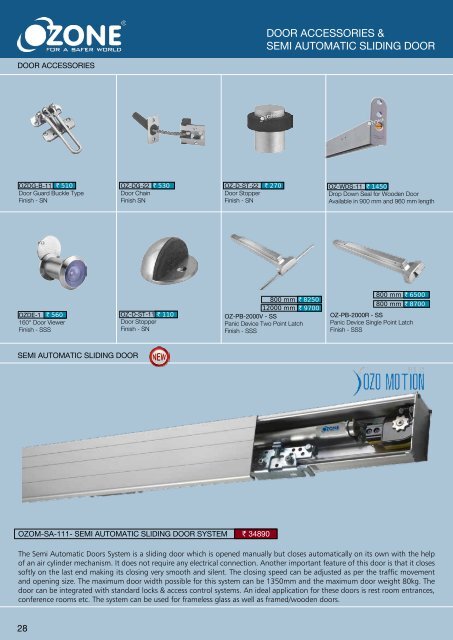 DOOR ACCESSORIES &amp; SEMI AUTOMATIC SLIDING DOOR