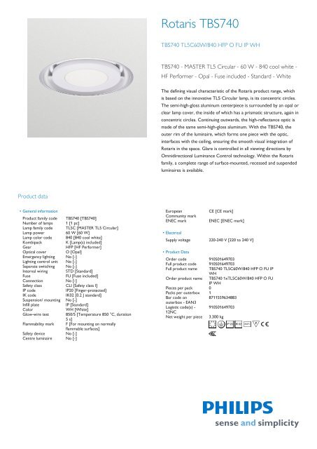 Rotaris TBS740 recessed luminaire with opal cover - Slo