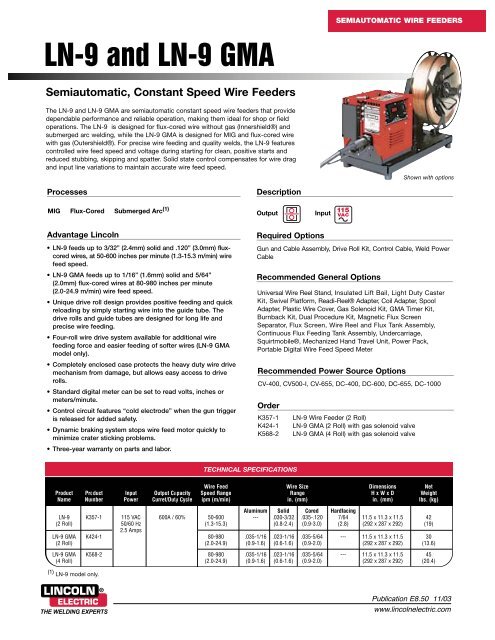 Semiautomatic Wire Feeders Ln 9 And Ln 9 Gma Lincoln Electric