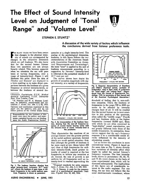 Effect of Sound Intensity Level on Judgement of - Audio Engineering ...