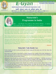 Maharishi's Programme in India - E-gyan.net