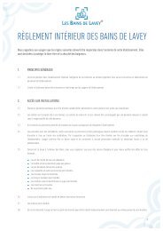 Règlement intérieur - Les Bains de Lavey