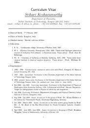 Curriculum Vitae Srihari Keshavamurthy - iitk.ac.in - Indian Institute ...