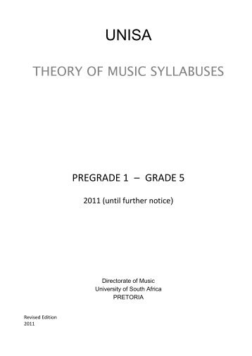 THEORY OF MUSIC SYLLABUSES - Unisa