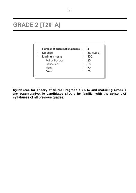 THEORY OF MUSIC SYLLABUSES - Unisa