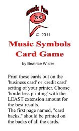 Music Symbols Card Game - Music Fun