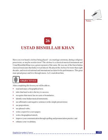 26 ustad bismillah khan - The National Institute of Open Schooling