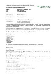 Protokoll Gemeindeversammlung vom 01.12.2011