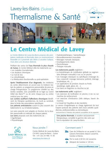 Dossier presse 01-2012 - Les Bains de Lavey