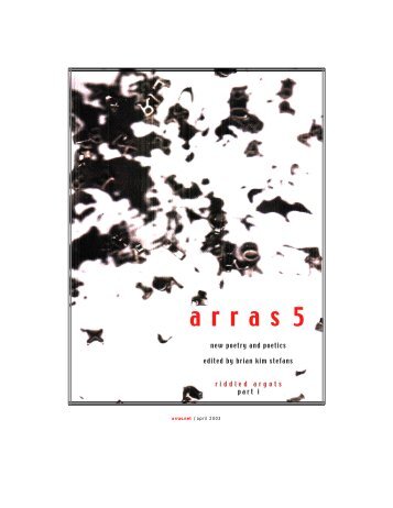 new poetry and poetics edited by brian kim stefans part i - Arras.net