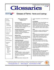 Glossary of Terms - Paints and Coatings - Brenntag Specialties, Inc.