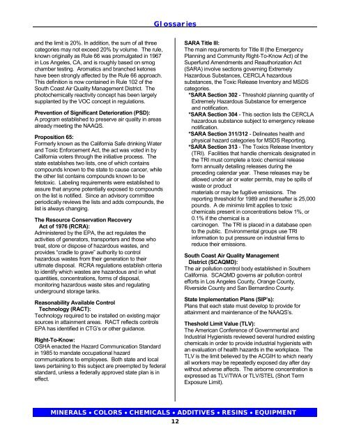 Glossary of Terms - Paints and Coatings - Brenntag Specialties, Inc.