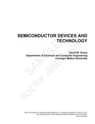 SEMICONDUCTOR DEVICES AND TECHNOLOGY David W. Greve